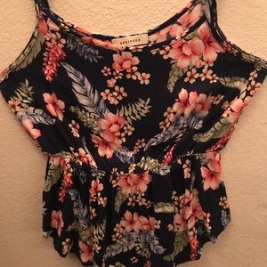 Hawaii floral off the shoulder top